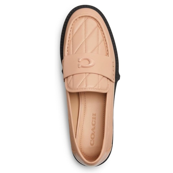 NEW Coach Leah Quilted Loafers Buff Size 7.5 - Picture 3 of 10